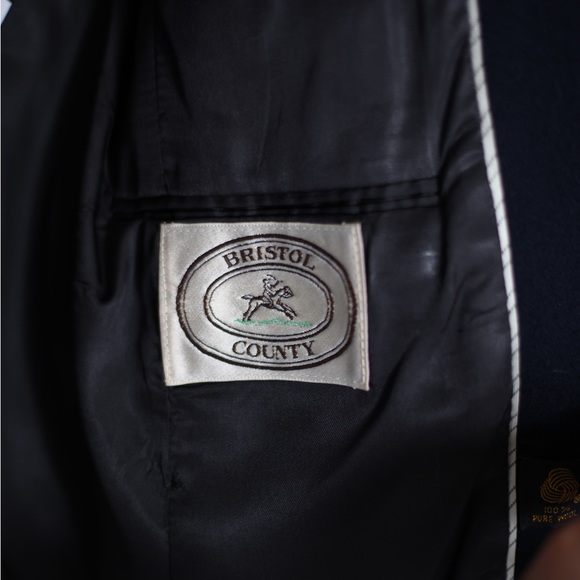 VINTAGE Bristol County Navy Wool Blazer - Picture 11 of 11